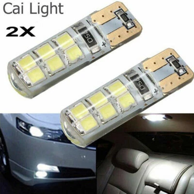 T10 194 W5W COB 2835 SMD 12LED Car CANBUS Super Bright License Light Bulb White - Image 1 of 4