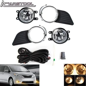 For 2011-2017 Toyota Sienna Fog Light Kit w/ Clear Lens Bezel Switch Bulbs Wires - Bild 1 von 17