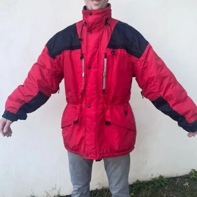 R&Y Sport para hombre talla Abrigo esquí L rojo forro 100 % nailon/poliéster. Cremallera completa, cintura de corbata Foto 1 de 4