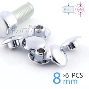 KiWAV Chrome Bolt Screw nut head cover Cap for 8mm Bolt (M6 Allen key) x6pcs - Picture 1 of 3
