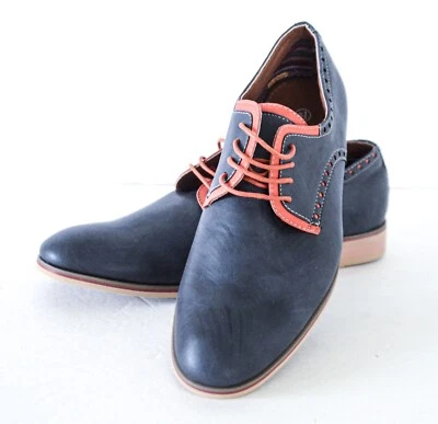 Men's Ferro Aldo Lace Up Two Tone Blue Round Toe Derby Oxfords Dress Shoes  6.5M - Image 1 of 4