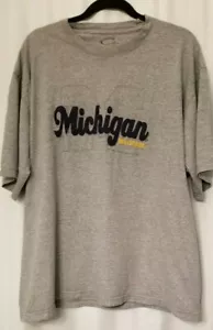 Camiseta para hombre Michigan Wolverines gris azul elevada Michigan + XL bordada - Imagen 1 de 5