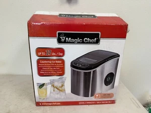 Magic Chef MCIM22ST 27-Pound-Capacity Portable Ice Maker (Stainless w/Black Top) - Zdjęcie 1 z 4