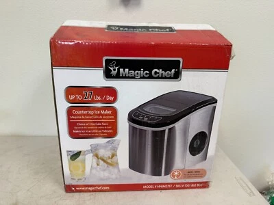 Magic Chef MCIM22ST 27-Pound-Capacity Portable Ice Maker (Stainless w/Black Top) - Image 1 of 4