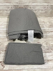 Oeko-Tex Standard 100 Comforter Cover Gray Floral Quilt Pattern 68x86" - Picture 1 of 4