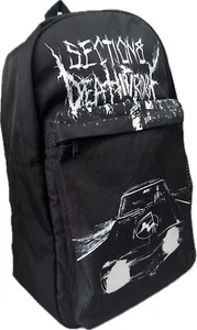 SECTION 8 Ball DEATH PROOF Backpack Black Car Skeleton Stripper Art Grunge RARE - Picture 1 of 13