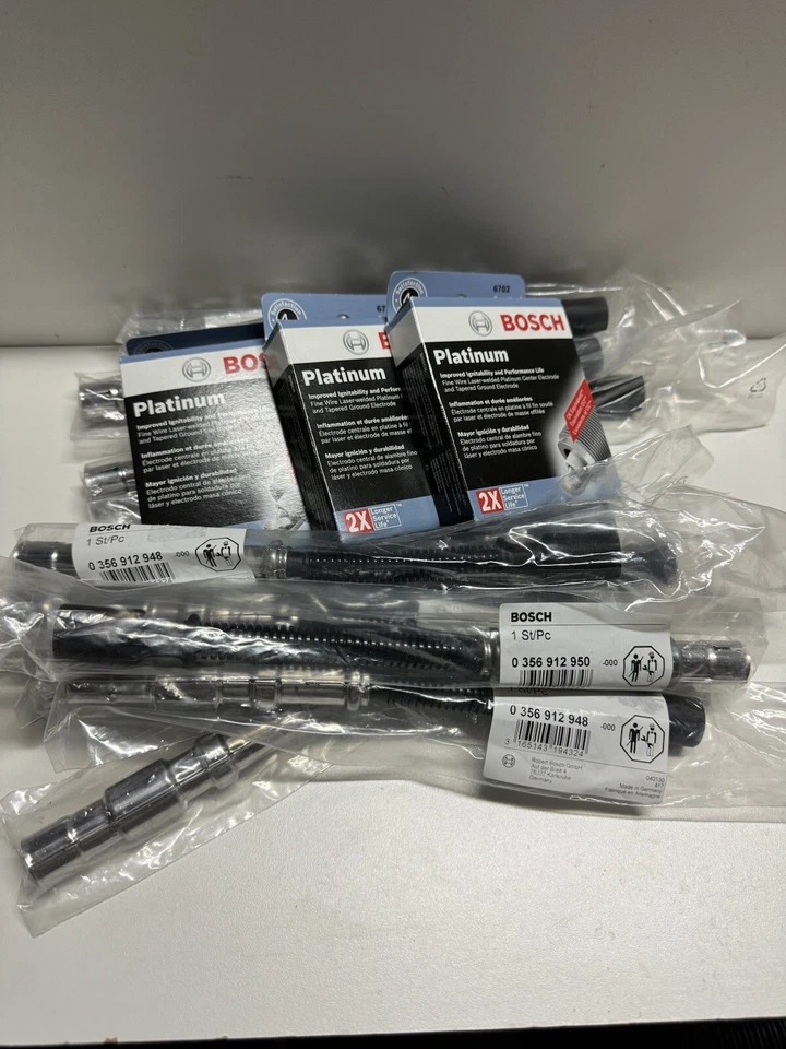 梅赛德斯 2002 点火套件 12 博世 6702 火花塞 12 博世电线 0356912948 — 第 1/4 张图片