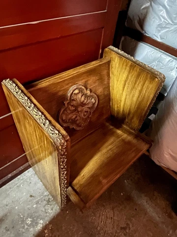 Antique Gothic Carved Church Bench Cover