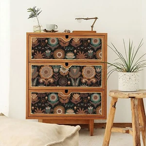 2 Rolls Boho Wallpaper Peel and Stick Brown Sunflower PVC Room Decor 17.3"X400" - Picture 1 of 9