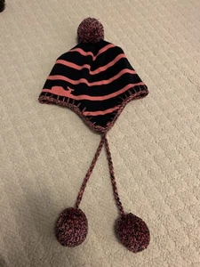 Vineyard Vines Pink/Navy Winter Pom Pom Hat - Picture 1 of 2