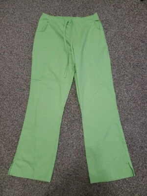 Pantalones exfoliantes para mujer uniformes melocotones talla pequeña verde lima Foto 1 de 4