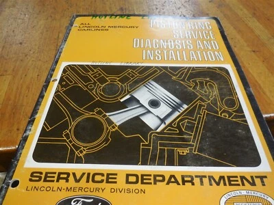 1969 MERCURY COUGAR CYCLONE MARAUDER LINCON ANEL DE PISTÃO MANUAL DE SERVIÇO DA LOJA - Imagem 1 de 4