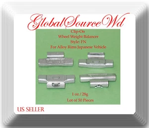 1 oz 28g Clip-On Wheel Weight FN Style For Alloy Rims Japanese Vehicles 50 Pcs - Picture 1 of 1