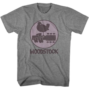Woodstock 1969 Circle Logo Men's T Shirt Rock & Soul Music Merch - Picture 1 of 5