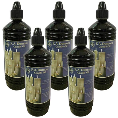 F.A. Dumont Smokeless & Odourless Candle Lamp Oil 5 x 1 Litre - Easy Pour Spout