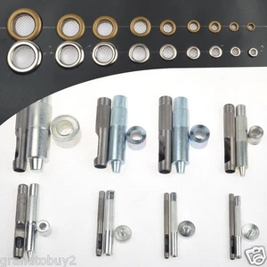 Eyelet Punch Tool Set Kit + 20 Sets Eyelet Clothing Grommet Banner Leather Craft - Picture 1 of 2