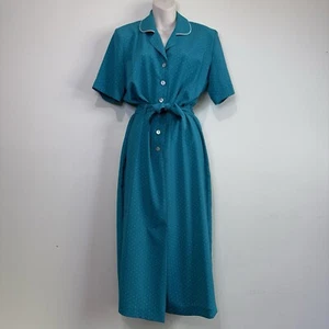 PINS & NEEDLES VINTAGE DRESS Size 10 Green & White Polka Dots Retro - Picture 1 of 7