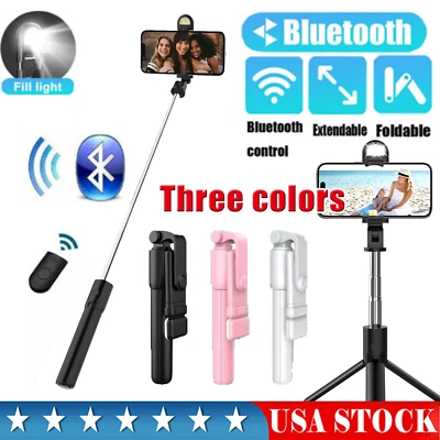 Selfie Stick Tripod Remote Desktop Stand Cell Phone Holder For iPhone Samsung US - Image 1 of 4