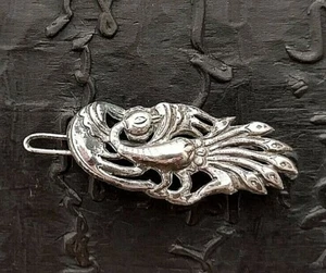 Antique or vintage Chinese hair clip, barrette or sash clip, bird, 1x2", grm 4.9 - Picture 1 of 8