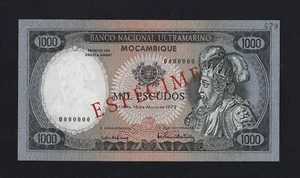 Portugal Portuguese Mozambique 1000 Escudos 1972 P-112s SPECIMEN GEM UNC - Picture 1 of 2