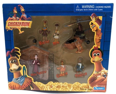 Chicken Run Figures Set Playmates 40283 Rocky Ginger Fowler Mac Mrs Tweedy NEW Cover