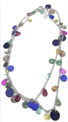 Collar Largo Lia Sophia "Prismático" Madreperla Discos Multicolores Foto 1 de 3