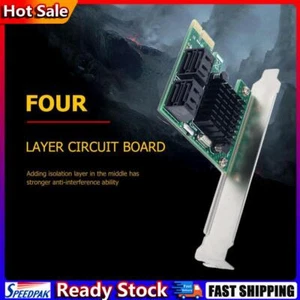 1X to SATA3.0 4 Port Riser PCI-E X1/X4/X8/X16 Expansion Adapter Card 6Gbps Hot - Bild 1 von 8