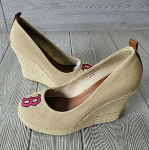 Boston Red Sox Shoes Women's 8.5 Brown Baseball High Heel MLB Unique Rare - Picture 1 of 11