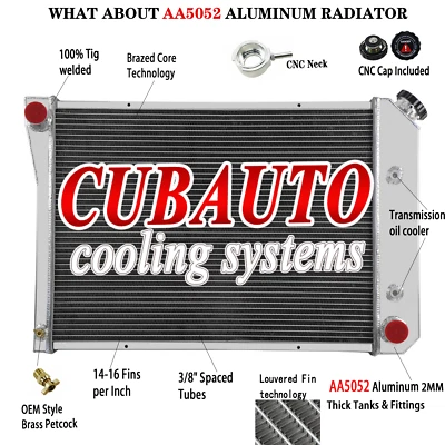 Radiador de aluminio de 4 filas para Pontiac Ventura Chevrolet Nova Buick Apollo 73-1974 Foto 1 de 4
