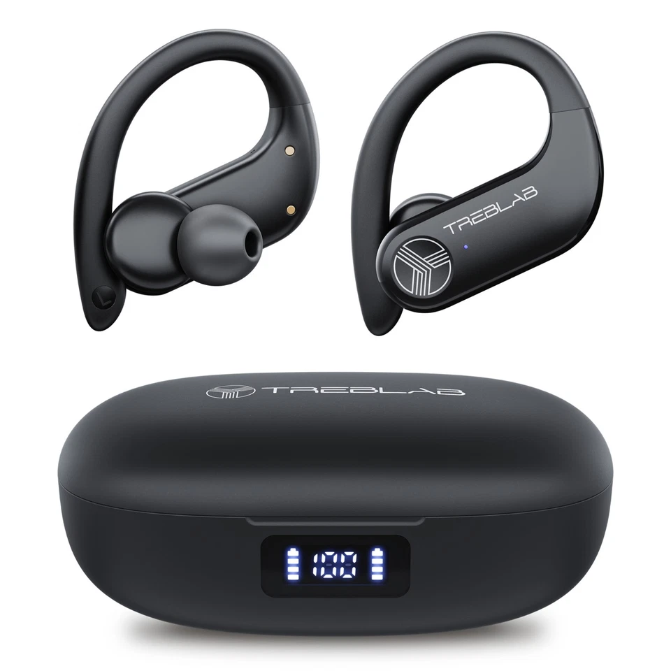 Treblab X3 Pro-W - Waterproof Wireless Earbuds w/ Earhooks - up to 145H Playtime - Image 1 of 4