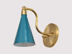 Brass Wall Sconce Colorful Modern Style Mid Century Handmade Wall Lamp Luminaire - Picture 1 of 6