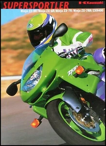 Kawasaki Ninja ZX-9 R, ZX- 7R, ZX-7RR, ZX-6R, ZXR 400 Prospekt  1999 12 Seiten  - Picture 1 of 5
