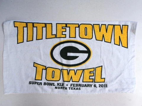 2011 Super Bowl XLV Green Bay Packers White Titletown Towel - FLASH SALE Cover