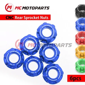 SPOKE6 Blue Rear Sprocket Nuts Kit For ZX-10R Ninja KRT SE ZX1002 18 19 20 - Picture 1 of 4