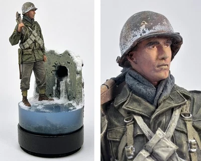Figura Soldado Ejército de Estados Unidos Segunda Guerra Mundial escala 1/16 Pro Construido y Pintado diorama 120 mm 1:16 Foto 1 de 4