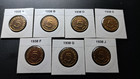 3.Reich 5 Pfennig 1938 A,B,D,E,F,G,J  Komplett