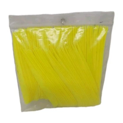 100pk Archery Arrow Feathers 5" Left Wing: Parabolic Fluorescent Flo Yellow  - Image 1 of 3