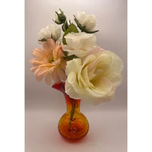 Small Pilgrim Amberina Crackle Glass Vase Pre-owned - Picture 1 of 6