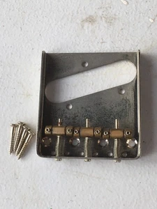 LEFTY Notched Brass Saddles Relic Fender Style Telecaster Aged Ashtray Bridge - Picture 1 of 11