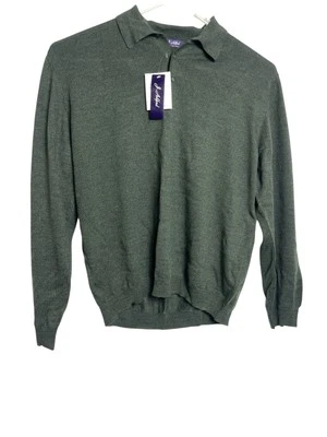 JOHN ASHFORD Italian Merino Wool Pullover Dark Gray Collar Sweater Men 2XL NWT - Image 1 of 4