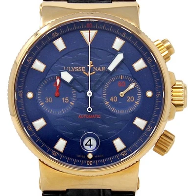 Ulysse Nardin Sello Azul Marino 356-68 41 mm Cuero Oro Rosa 2 AÑOS DE GARANTÍA #I3063 Foto 1 de 4