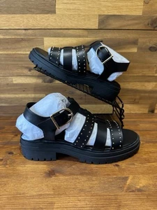 Moda In Pelle Sandal Olah Black Leather Studded Gladiator Women’s Size UK 6 New - Picture 1 of 19
