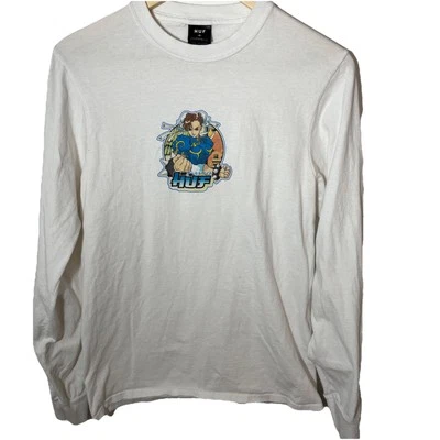 Camisa HUF x Street Fighter Talla Pequeña Manga Larga Cuello Redondo Chun Li Capcom SF2 Foto 1 de 4