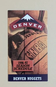 1996-97 Denver Nuggets Basketball Pocket Schedule NBA King Soopers 🏀🏀 - Picture 1 of 2
