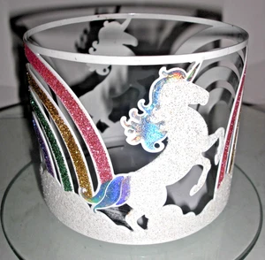 Bath and Body Works UNICORNO ARCOBALENO portacandela glitter 3" - FAI UN'OFFERTA! - Foto 1 di 7