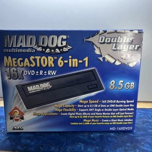 NOS Mad Dog MegaSTOR Interner DVD-RW Brenner/Player MD-16XDVD9 8,5GB Nero Vintage - Bild 1 von 6