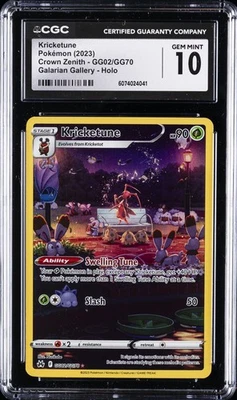 2023 POKEMON CROWN ZENITH GALARIAN GALLERY HOLO KRICKETUNE CGC 10 GEM MINT - Image 1 of 2