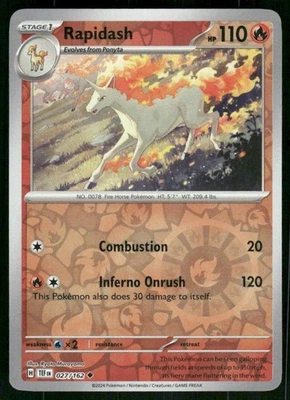 Rapidash 027/162 Uncommon Reverse Holo NM Pokemon SV05: Temporal Forces - Image 1 of 2