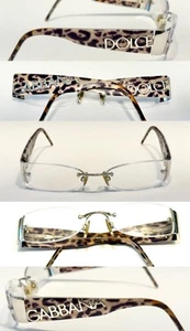 DOLCE & GABBANA 1102 077 53-16-130 Eyeglasses Frames Only Glasses Womens Leopard - Picture 1 of 9