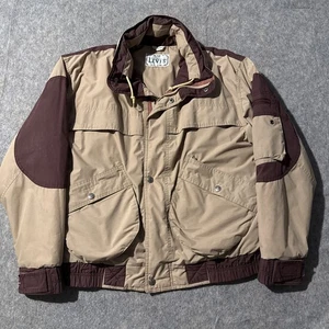 Vintage Levi’s Men’s Jacket Sz M Tan Burgundy Colorblock Parka Coat 80s 90s - Picture 1 of 12